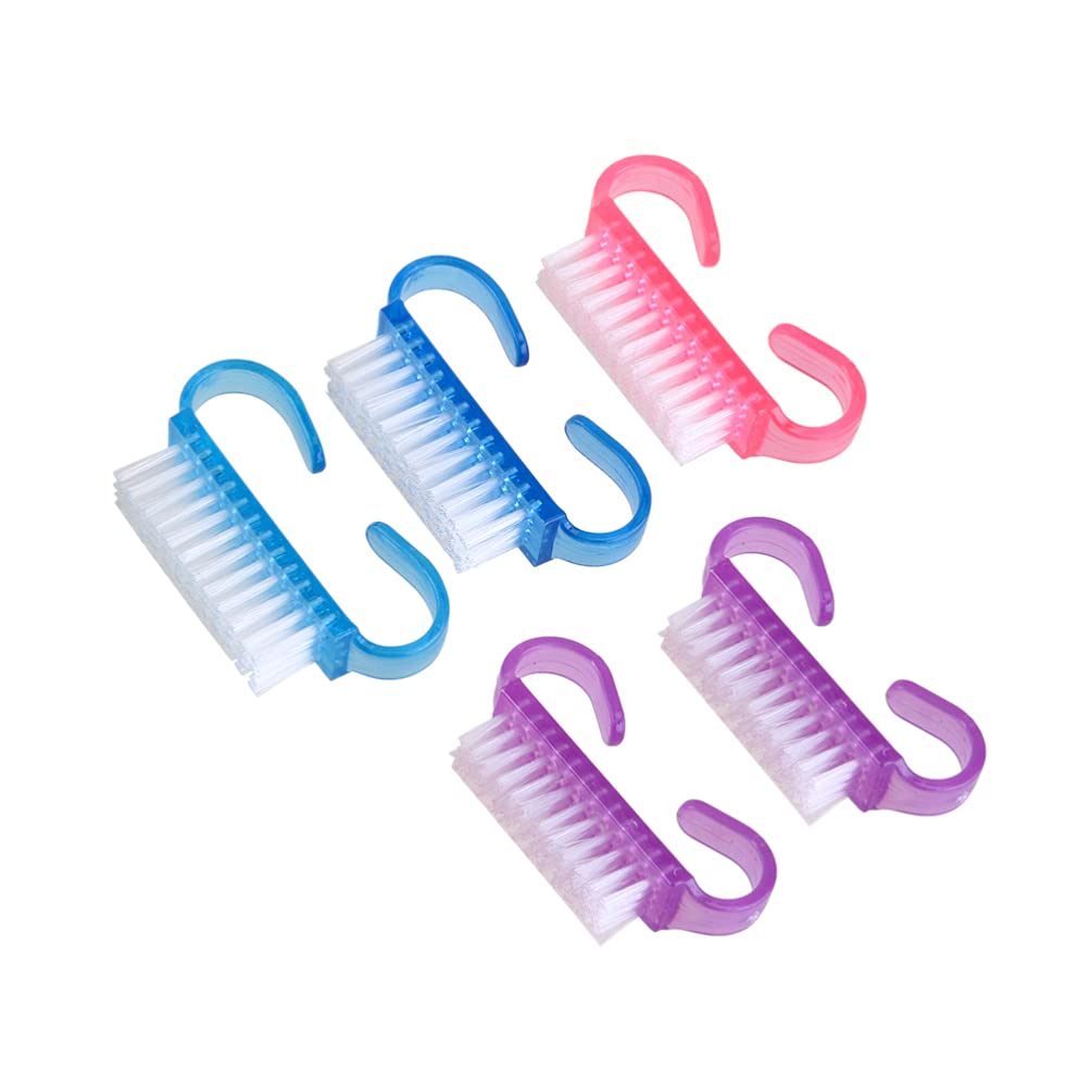 **HOMSFOU 5PCS Nail Scrubber Brush Set - Ergonomic Manicure & Pedicure Cleaning Brushes for Salon, Home & Travel Use - Professional Nail Care Tools & Beauty Gifts** *(Perfect for salons, home nail care, travel hygiene, spa treatments, professional manicurists, and gifts for beauty enthusiasts.)*