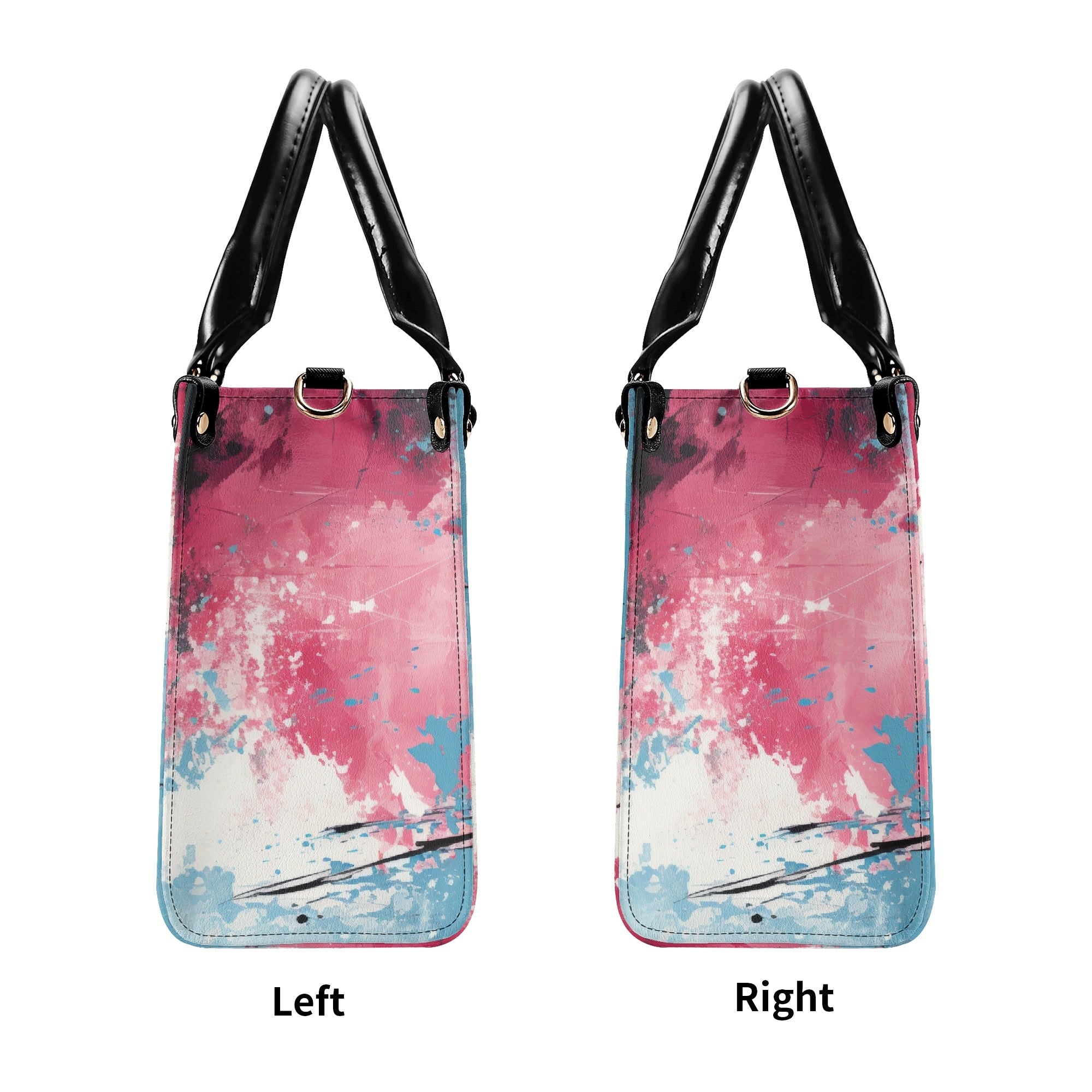 Gothic Pink and Blue PU Leather Handbag for Women - Stylish Crossbody Purse with Adjustable Strap, Perfect for Parties, Dating, and Daily Use