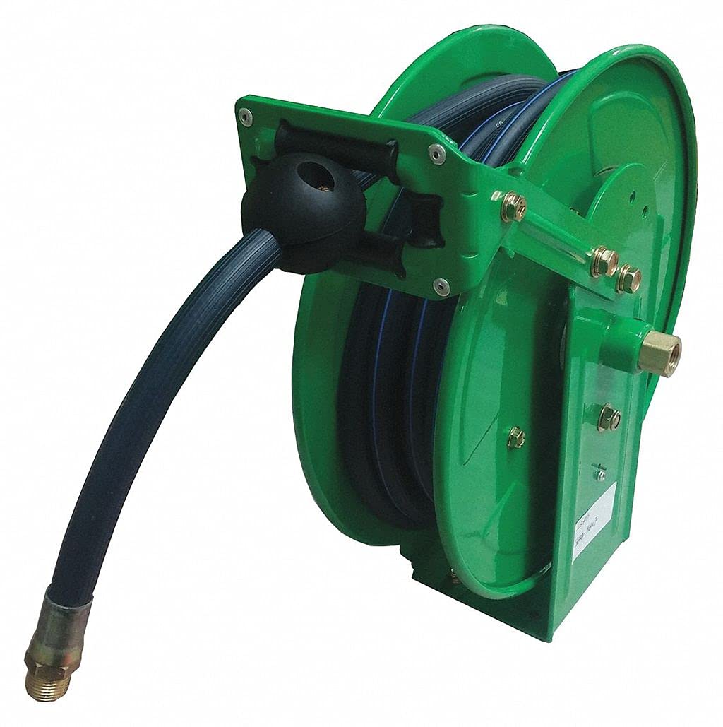 Speedaire 45UZ36 35ft Retractable Air Hose Reel with Spring Mechanism - Ideal for Garage, Workshop & Industrial Air Tool Use