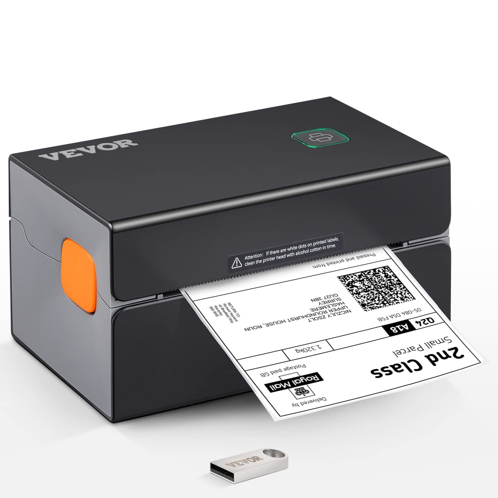 VEVOR 4x6 HD 300DPI Thermal Label Printer for Shipping & Barcodes - Auto Label Detection, USB & Wireless, Works with Windows/Mac/Linux/Chromebook - Perfect for Amazon FBA, eBay, Shopify, Etsy, USPS, UPS, FedEx - Home Office & Small Business Packaging Solution