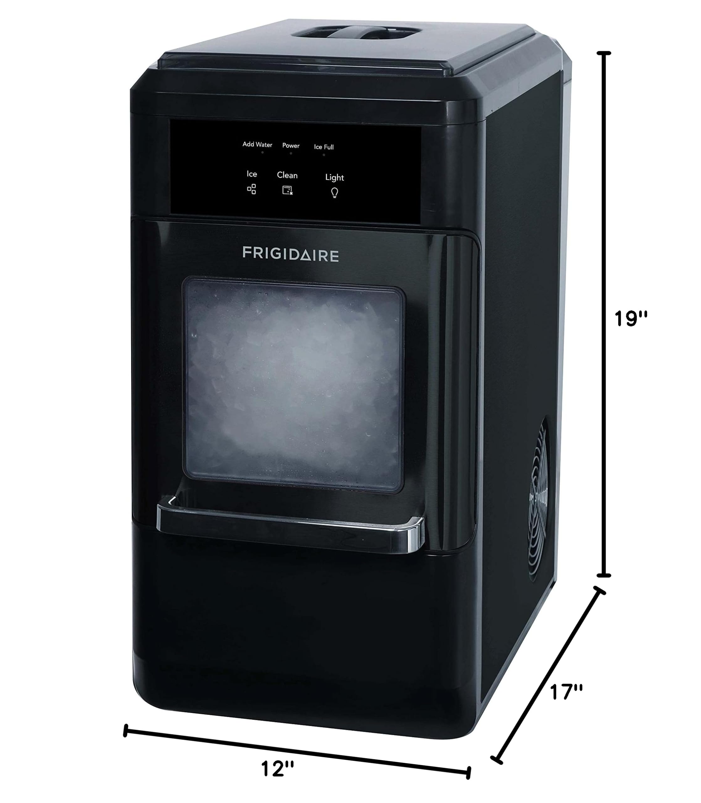 Frigidaire EFIC237 Black Stainless Countertop Nugget Ice Maker - 44lbs Daily Output, Perfect for Cocktails, Sodas & Home Use