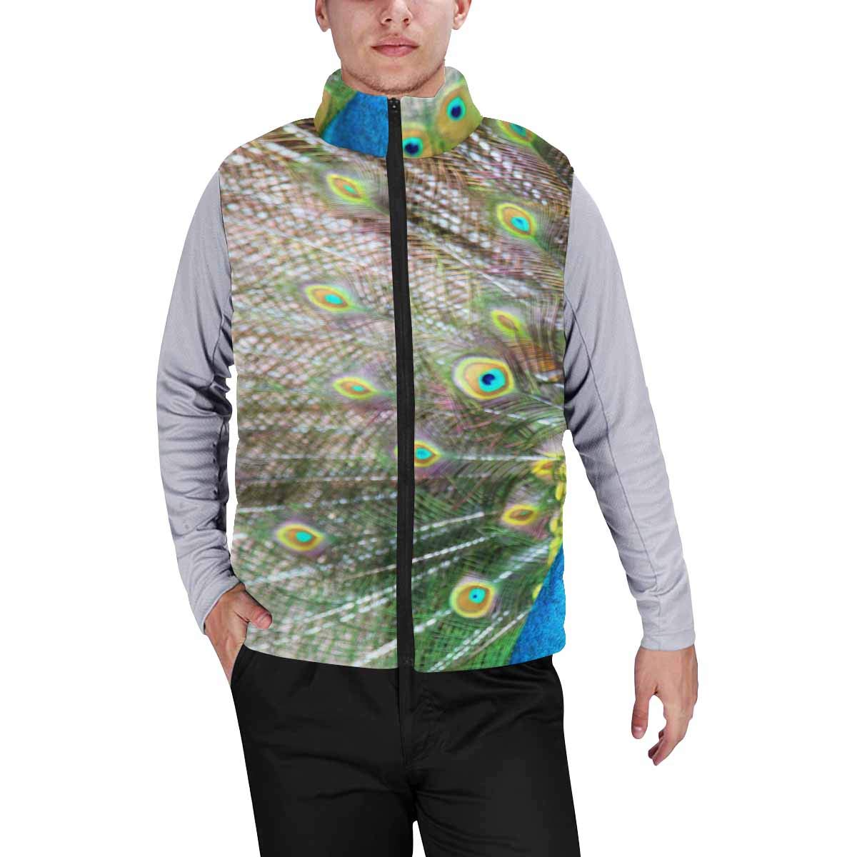 InterestPrint Men's Winter Warm Outdoor Padded Puffer Vest - Lightweight Insulated Jacket for Cold Weather - Abstract Fractal Design for Hiking, Camping & Daily Wear
