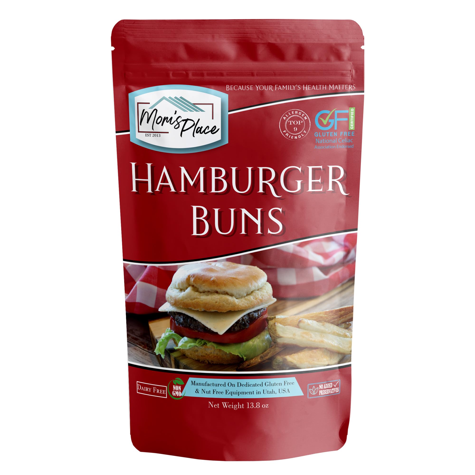 Gluten Free Hamburger Bun Mix - Dairy Free, Nut Free, Soy Free, Non-GMO, Preservative Free | Perfect for Allergies & Healthy Baking at Home