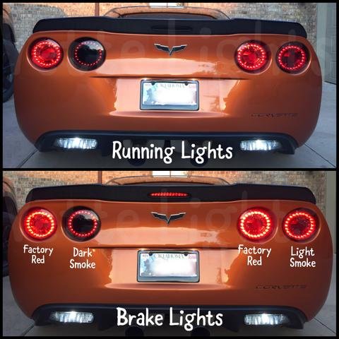 C6 Corvette Eagle Eye LED Halo Tail Lights - Smoked Lens with Sequential Turn Signals - Compatible with 2005-2013 Chevy Corvette - Perfect for Night Driving & Car Shows