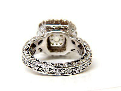 5.52CT GIA Certified Natural Fancy Yellow Cushion Diamond Cluster Halo Ring - VVS1 Clarity, Elegant Engagement & Wedding Jewelry for Women