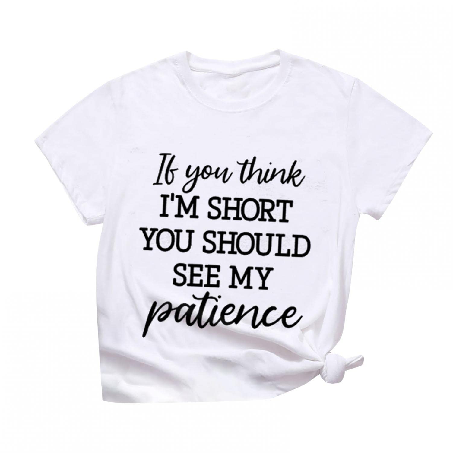 FABIURT Women's Short Sleeve Graphic T-Shirts - Funny Novelty Summer & Fall Athletic Tops for Workout, Casual Wear | Breathable White Blouses for Girls & Women