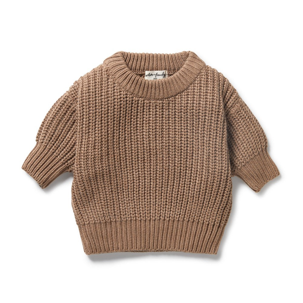Organic Cotton Knitted Jumper with Cocoa Speckle Design - Cozy Winter Sweater for Women | Perfect for Casual Outfits, Office Wear & Holiday Gatherings