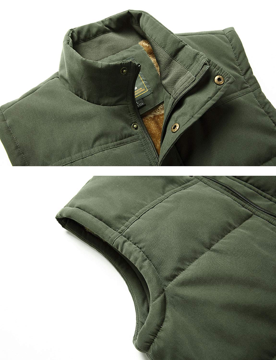 HOW'ON Men's Fleece Vest - Winter Warm Puffer Vest Sleeveless Jacket for Outdoor Activities, Hiking & Casual Wear
