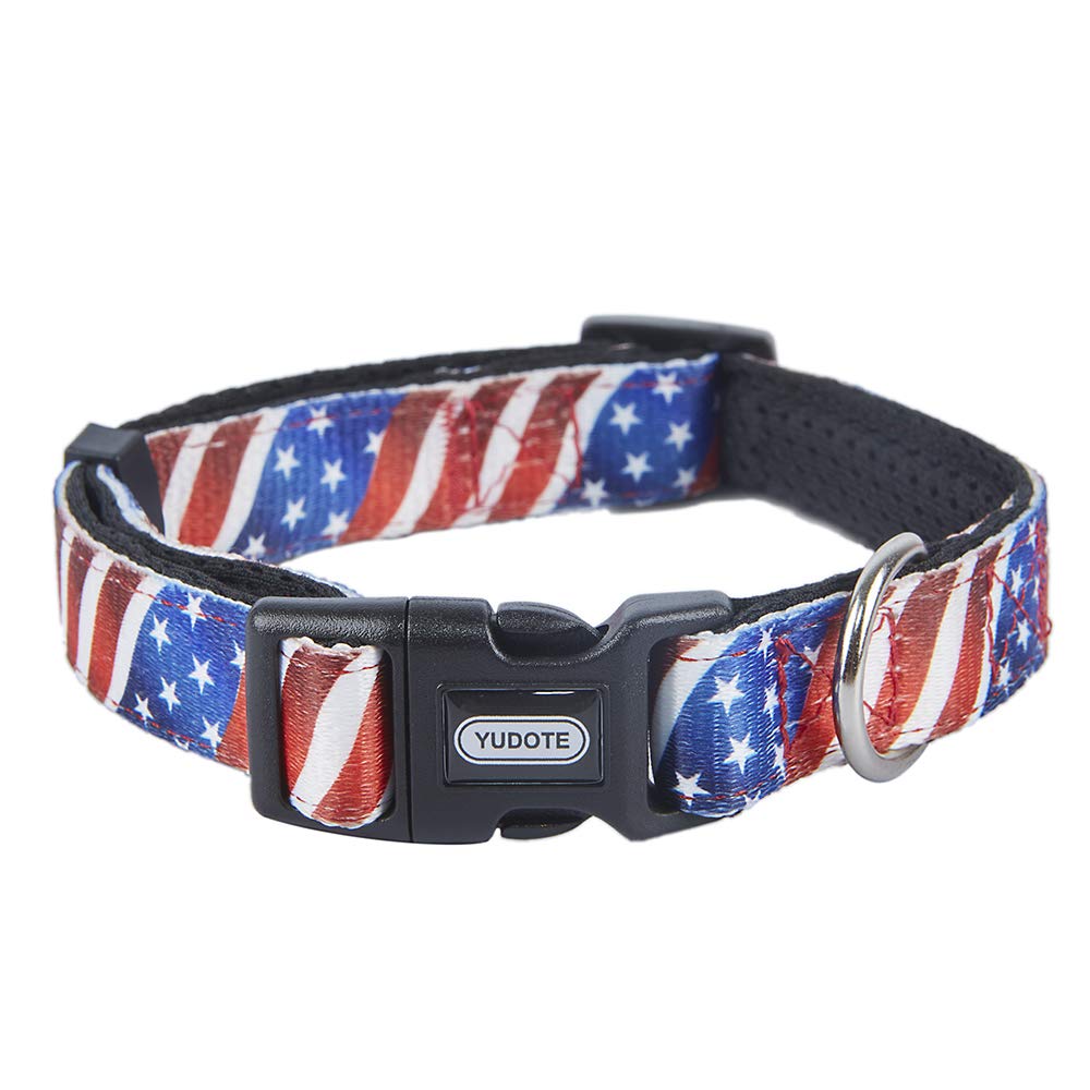 YUDOTE Floral Print Nylon Dog Collar - Adjustable Spring Summer Pet Collar for Small Medium Large Dogs - Cute Puppy Accessory for Walks, Grooming & Outdoor Adventures