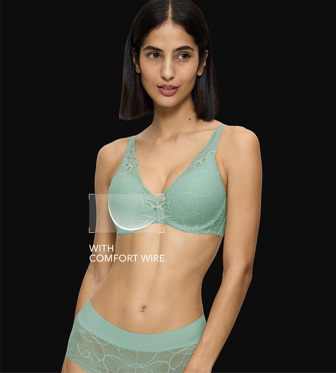 BODY MAKE UP ILLUSION LACE WIRED PADDED BRA - Seamless Comfort for Everyday Wear, Perfect for Dresses & Special Occasions