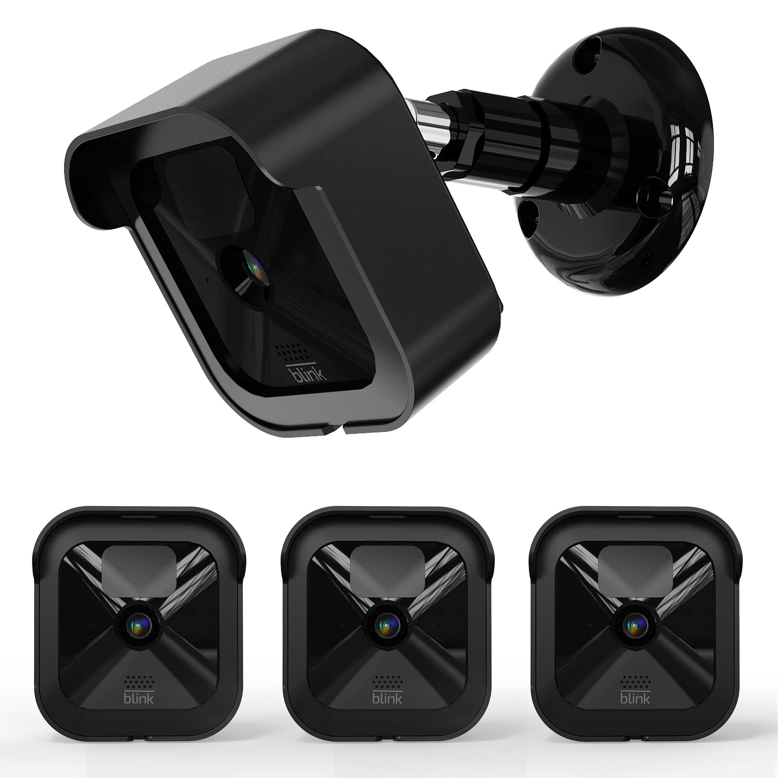 Blink Outdoor Camera Mounts (3rd Gen) - 3 Pack Weatherproof Protective Housing Cover with 360° Adjustable Wall Mount for Blink Outdoor Security Camera System (Black) - Ideal for Home Surveillance, Garage Monitoring & Backyard Security