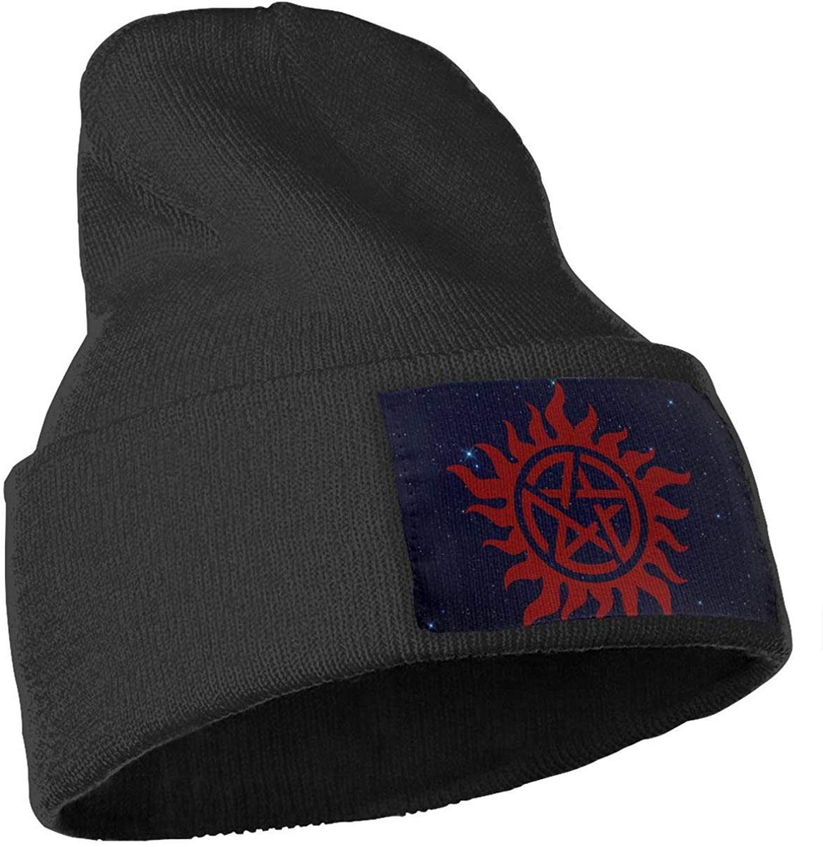 MJSTAR Supernatural Skull Cap - Stretchy & Soft Knit Beanie for Men & Women - Warm Winter Hat for Outdoor Activities, Hiking, and Casual Wear - Black