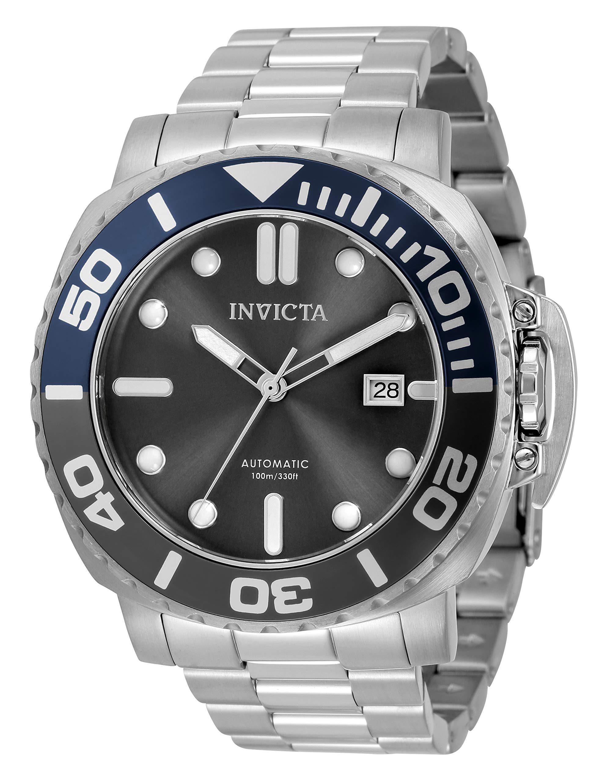 Invicta Men's Pro Diver Automatic Watch - Stainless Steel Strap, Silver Dial, 24mm - Model 34312 | Waterproof Dive Watch for Swimming, Snorkeling & Everyday Wear