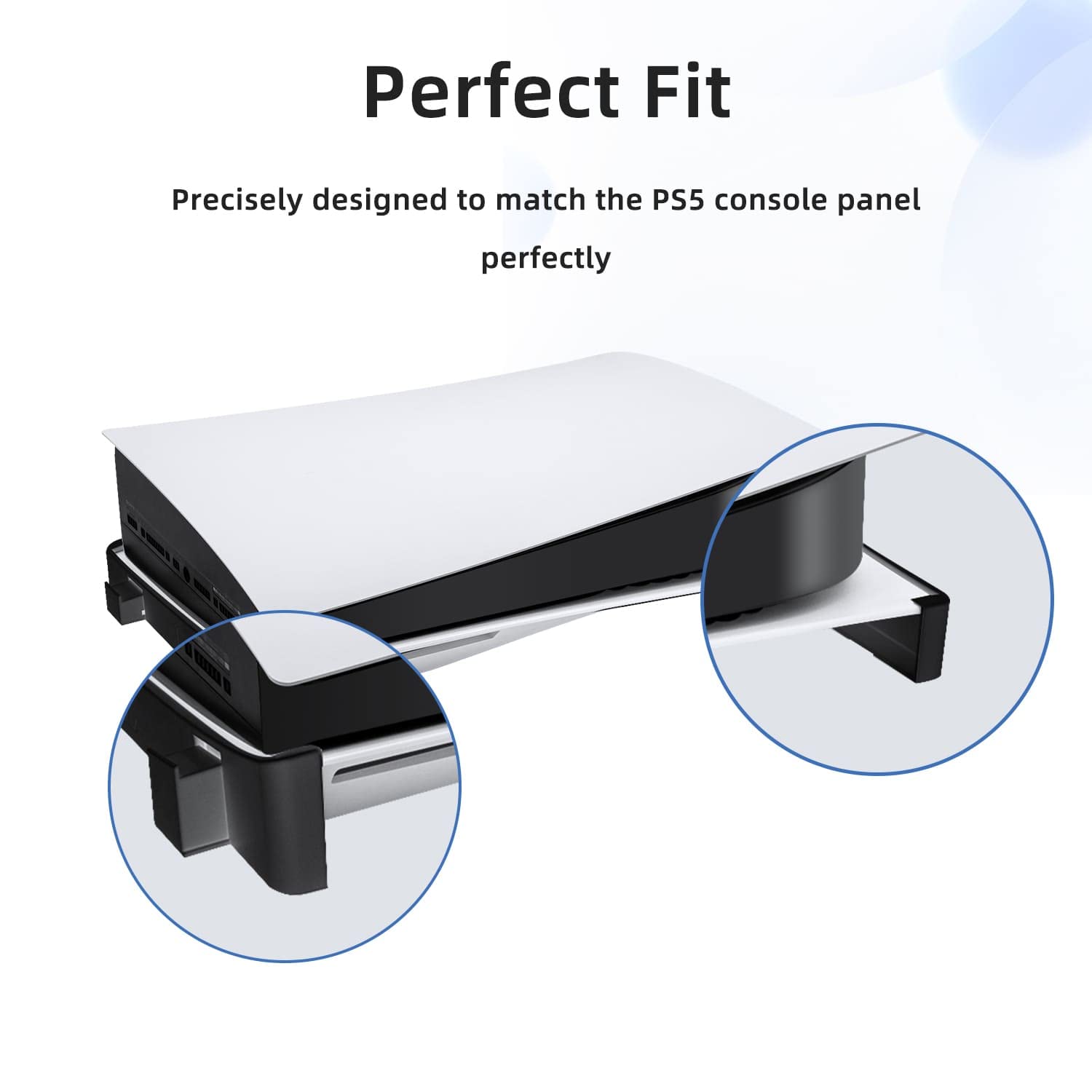 Wigearss PS5 Horizontal Stand for Digital Edition & UHD Consoles - Secure Cooling Base with Airflow Design, No-Tool ABS Stand (Black) - Perfect for Gaming Setup & Console Protection (Not Compatible with PS5 Slim/Pro)
