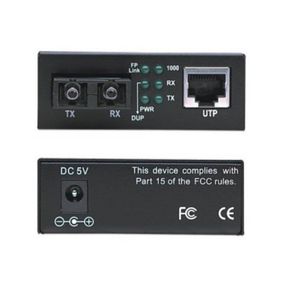Intellinet 72039 Gigabit Multi-Mode SC Fiber Media Converter - Ethernet Copper to Fiber Optic Network Adapter for High-Speed Data Transfer | Perfect for Office Networks, Data Centers & Home Server Setups