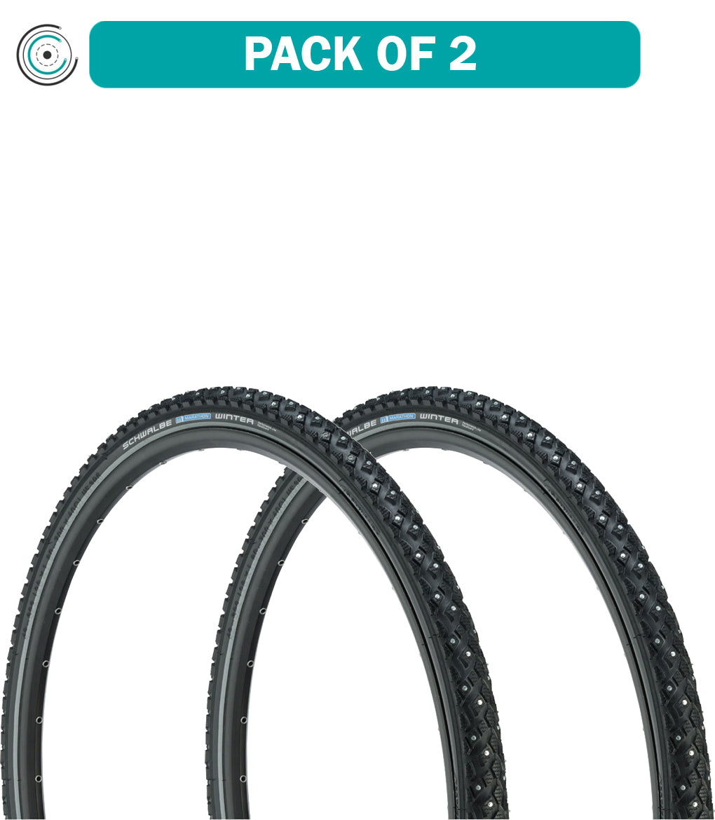 Schwalbe Marathon Winter Plus Bike Tires - 2 Pack, 700x40 Clincher, Performance Line (11156448.02) - Perfect for Winter Cycling, Commuting & All-Weather Biking