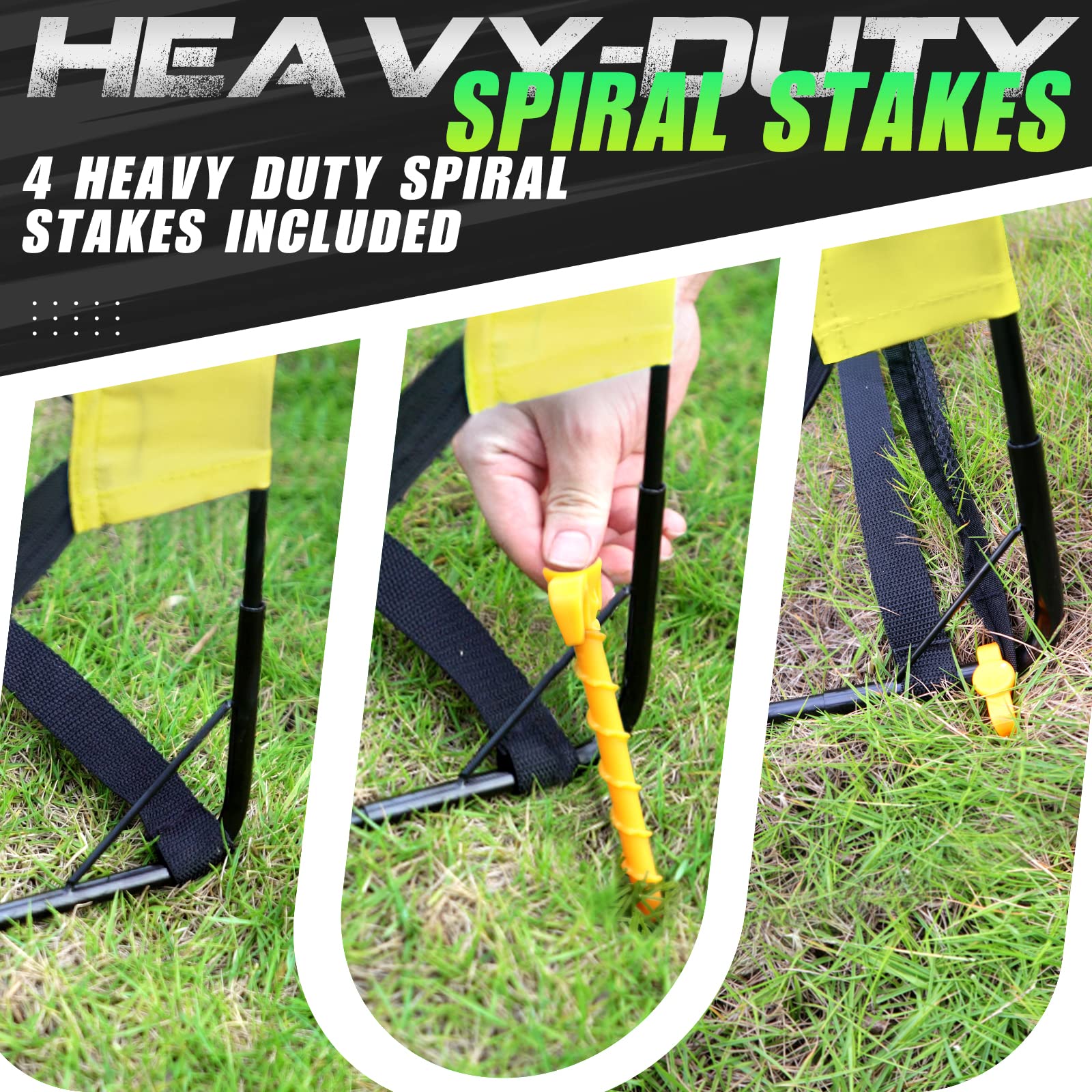 Foldable Soccer Goal for Kids & Adults - 5x3, 6x4, 9x5 FT Portable Soccer Net with Carrying Bag - Perfect for Backyard Practice, Youth Training & Outdoor Sports Games