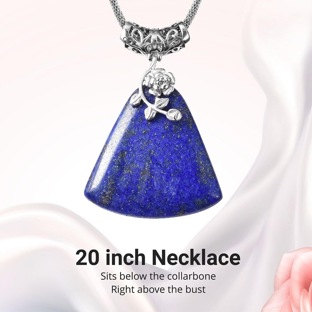 Blue Lapis Lazuli Necklace for Women - 20