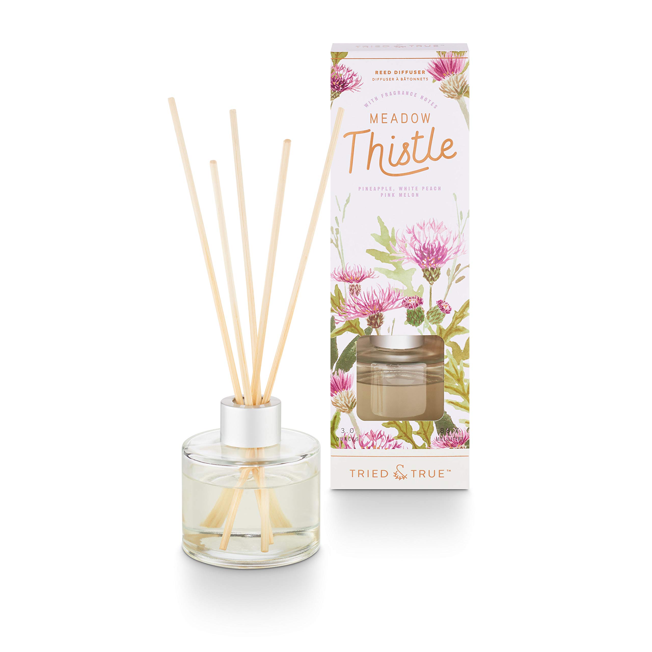 Tried & True Meadow Thistle Essential Oil Diffuser - 3 oz Clear Glass Aromatherapy Diffuser for Home, Office & Spa Relaxation