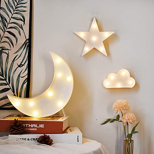 white moon star cloud