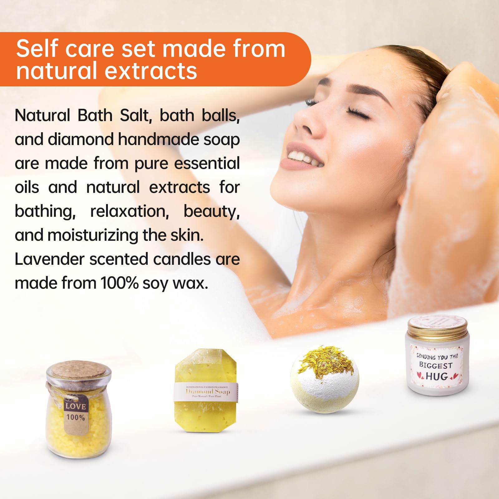 Luxury Spa Gift Basket for Women - 12-Piece Relaxing Self-Care Set with Bath Bombs, Scented Candles & More | Unique Get Well Soon Gifts, Birthday Present Ideas | Perfect for Mother's Day, Anniversary & Stress Relief