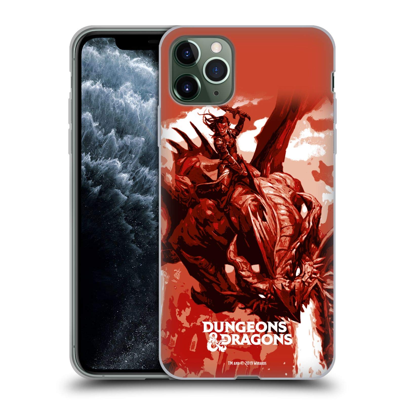 Officially Licensed Dungeons & Dragons Red Dragon Monsters Soft Gel Case for Apple iPhone 11 Pro Max - Durable Protection & Fantasy Gaming Style for Fans & Adventurers