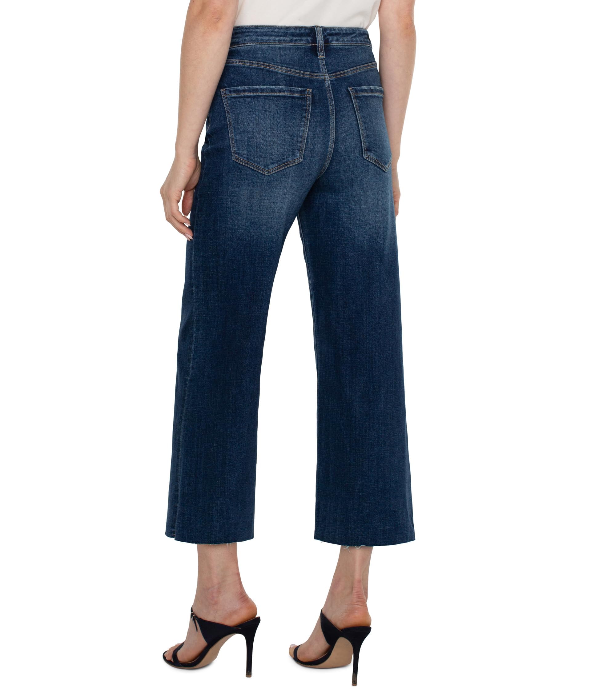 Liverpool Women's Stride Wide Leg Jeans - High Waisted Comfort Denim Pants for Casual & Office Wear | Trendy Plus Size & Petite Options Available