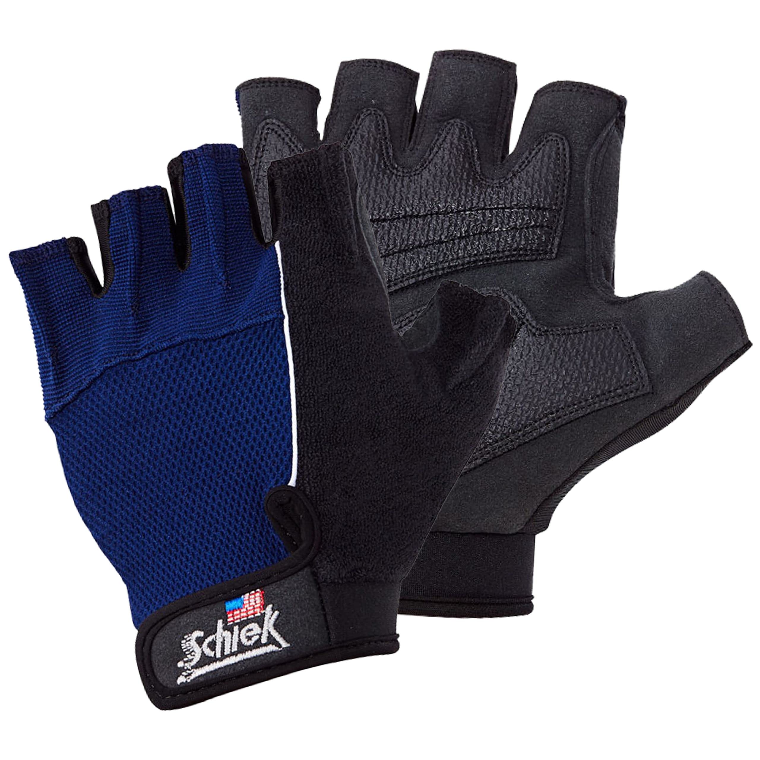 Schiek Sports Model 510 Cross Training Fitness Gloves - Black/Blue - Weight Lifting & Gym Workout Gloves for Men & Women - Perfect for CrossFit, Powerlifting & Strength Training