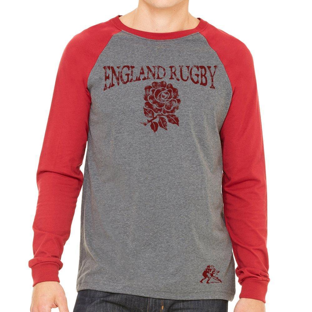 England Rugby Long Sleeve Raglan T-Shirt for Men - Comfortable & Stylish Rugby Fan Apparel - Perfect for Match Days, Training, and Casual Wear