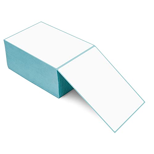500 Pack 4x6 Fan-Fold Thermal Shipping Labels for Thermal Printers | White Mail Labels with Permanent Adhesive & Perforation | Commercial Grade Direct Thermal Paper for E-commerce, Logistics & Package Tracking