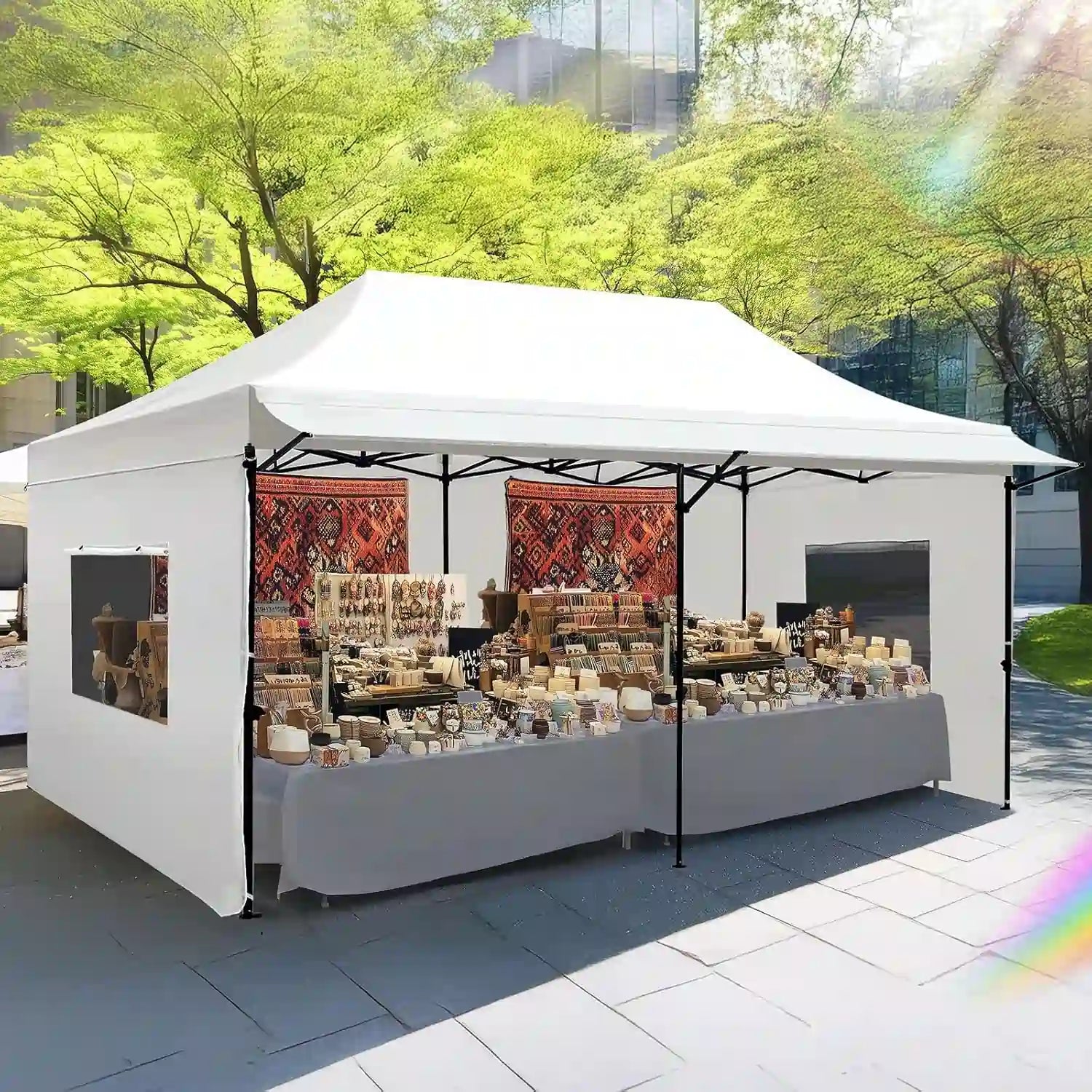 Heavy Duty Commercial Pop Up Canopy Tent - Waterproof Instant Shelter for Outdoor Events, Parties, Markets & Camping