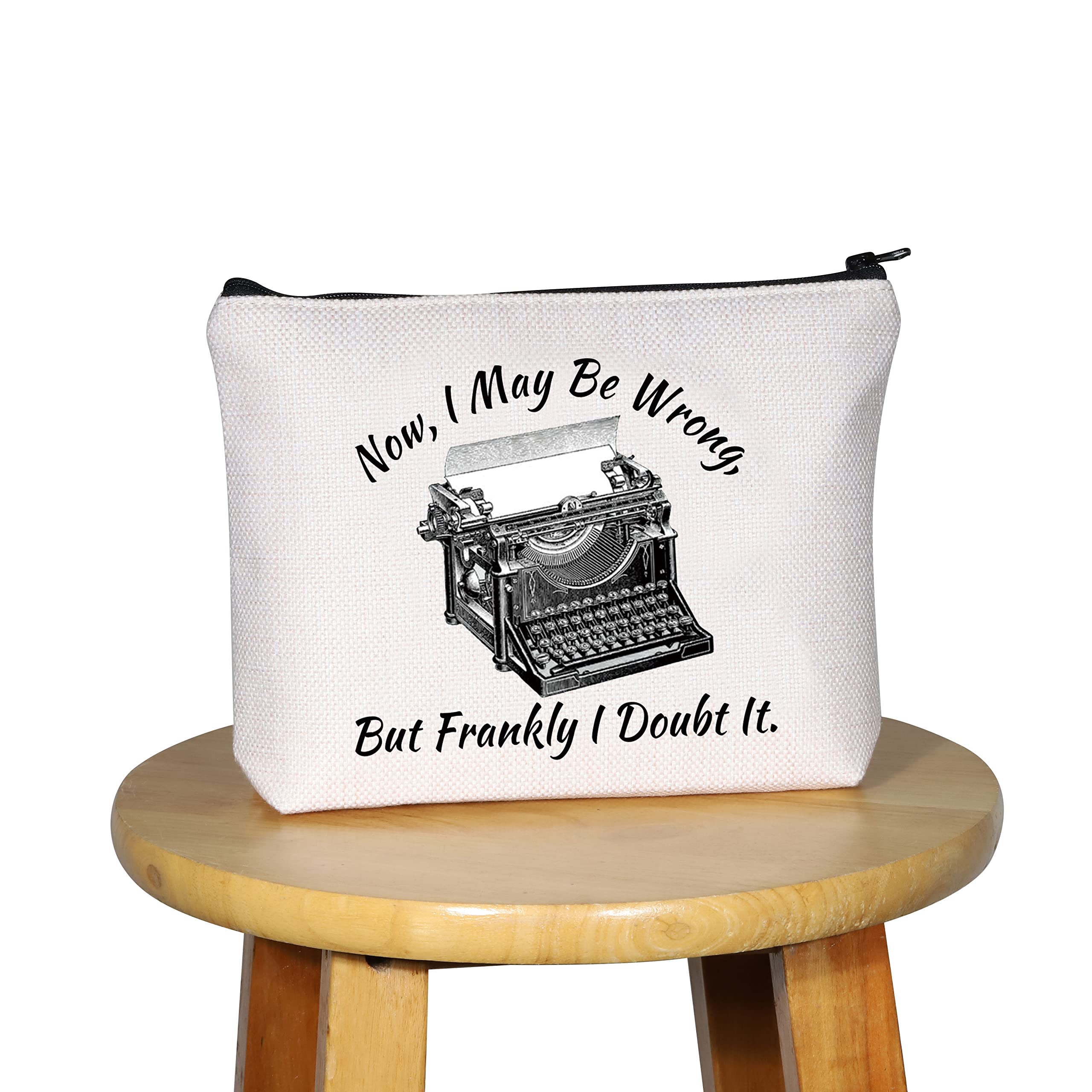 G2TUP Jessica Fletcher Inspired Makeup Bag - 'But Frankly I Doubt It' Quote Cosmetic Pouch for Murder She Wrote Fans | Perfect Gift for TV Mystery Lovers & Travel Organizer