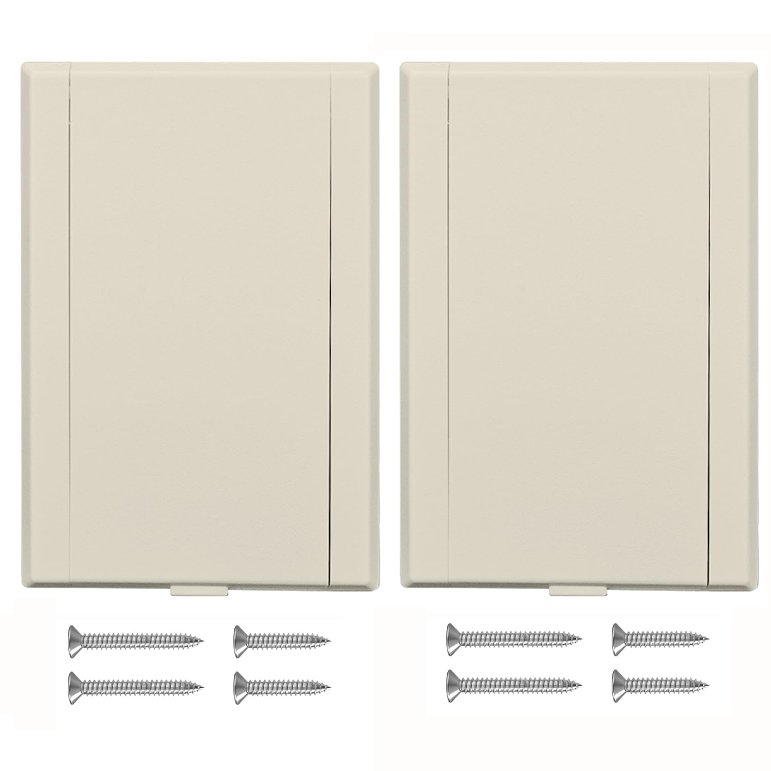 HASMX 775590A Central Vacuum Inlet Valve Plate - Low Voltage Wall Inlet Valve Replacement for Central Vacuum Systems (2-Pack, Almond) - Perfect for Home & Commercial Cleaning Systems