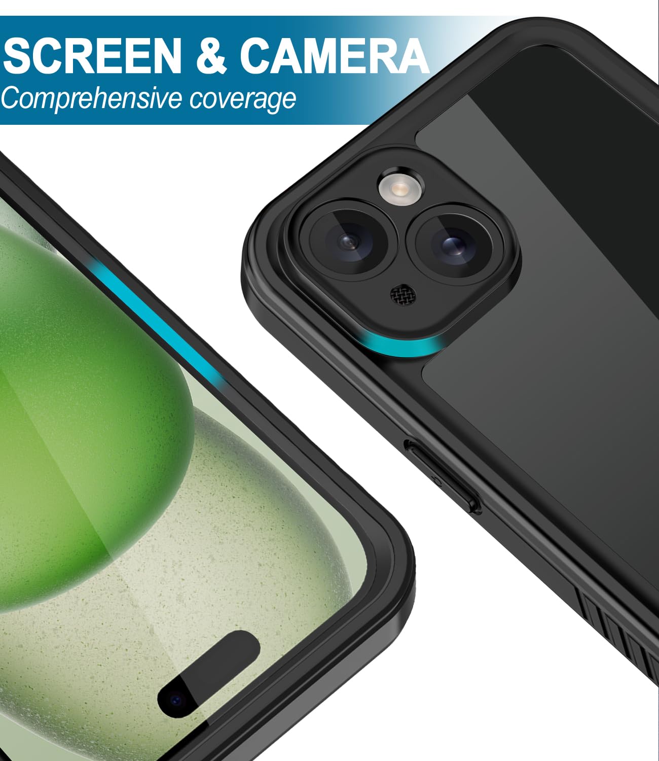 **iPhone 15 Waterproof Case 10FT - Military Grade Shockproof & Dustproof Protection with Built-in Screen Protector | Magsafe Compatible | Heavy Duty Phone Cover for Outdoor, Swimming & Extreme Sports (Black-FS)**