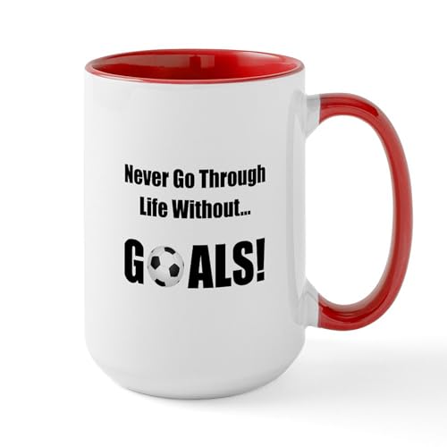 White/Red Inside - Soccer Goals! Large Mug