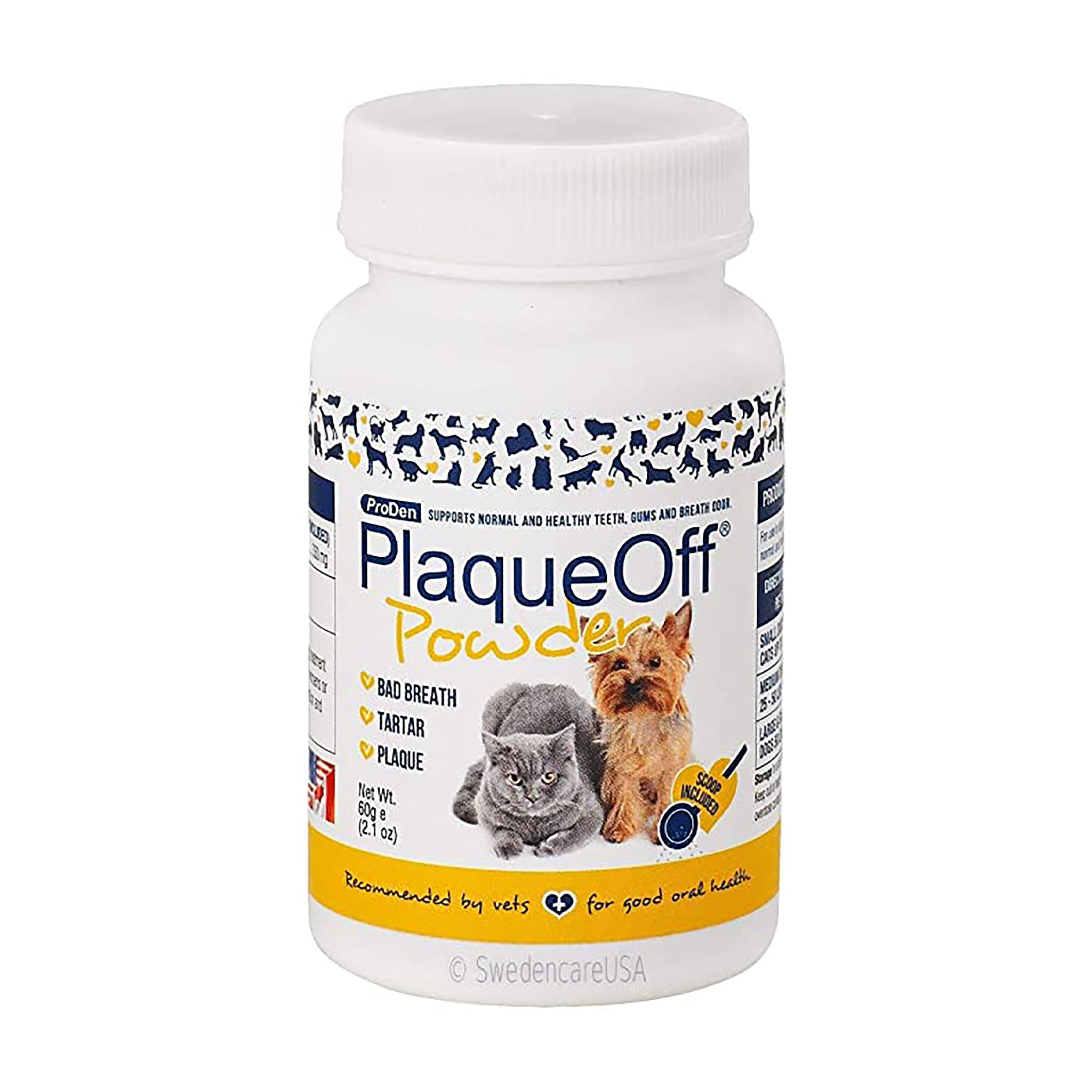 Proden PlaqueOff Powder for Dogs & Cats - Dental Care Tartar Remover & Bad Breath Solution - Promotes Oral Health for Pets - Use Daily for Clean Teeth & Fresh Breath