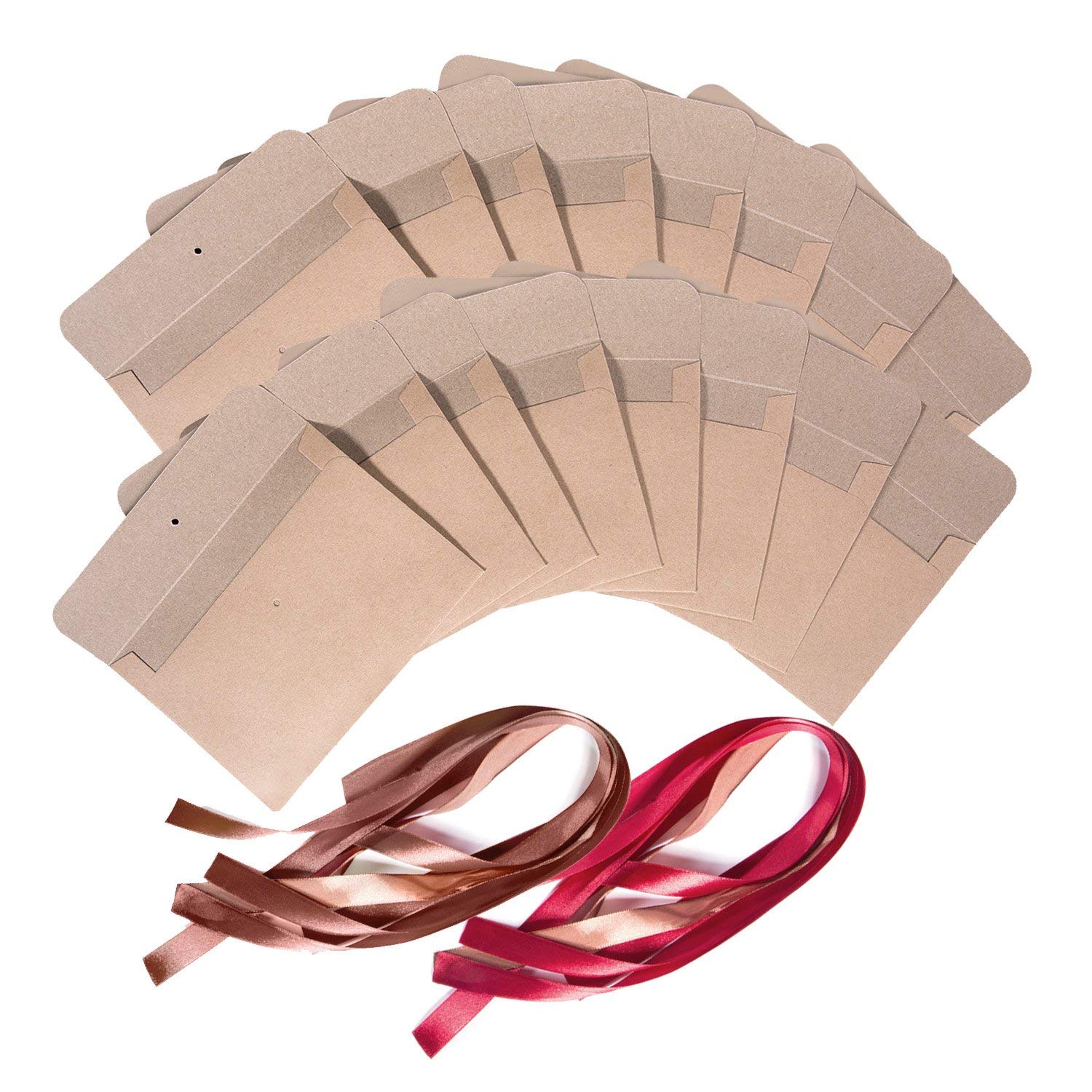 Premium Set of 30 Kraft Envelopes with Ribbons - Vintage Style for Handmade Wedding Invitations, Greeting Cards & Love Letters - Perfect for DIY Crafts, Stationery & Special Occasions