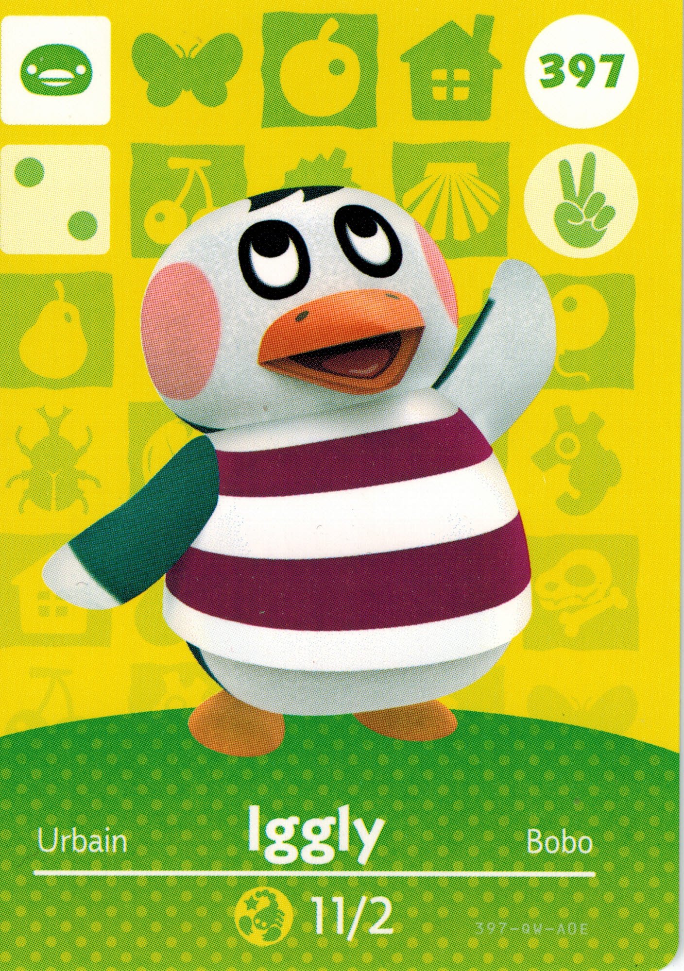 Nintendo Animal Crossing Happy Home Designer Amiibo Card Iggly #397/400 - Official USA Version - Perfect for Game Collectors & AC Fans