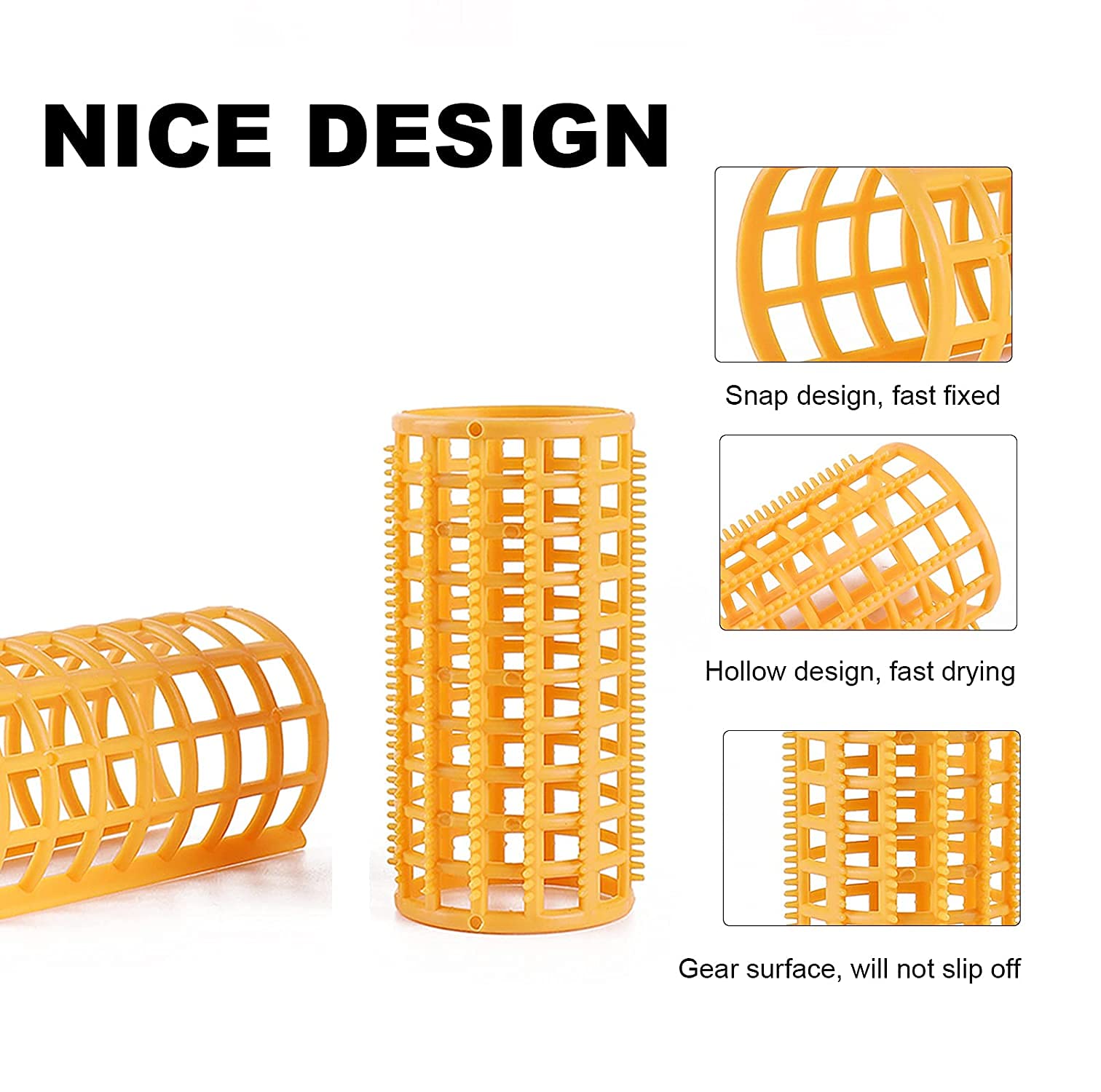 Ghelonadi No Heat Hair Rollers - 10 PCS Self Grip Plastic Snap-on Curlers for DIY Hair Styling & Salon Use | Random Colors | Perfect for Home Hairdressing, Beach Waves & Overnight Curls