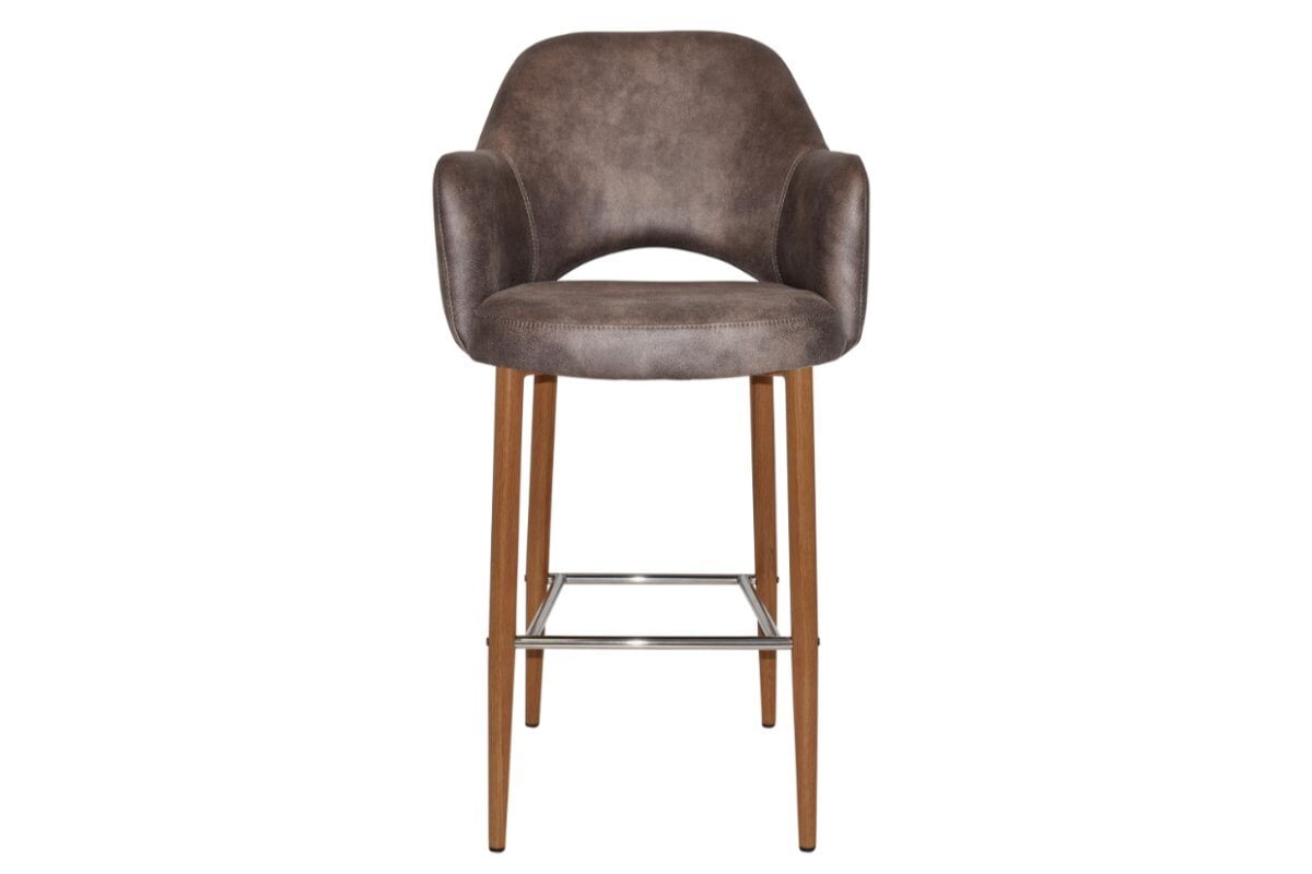 EZ Hospitality Avalon Stool with Arms - Light Oak Finish - 750mm Seat Height - Perfect for Kitchen Islands, Bars & Commercial Settings