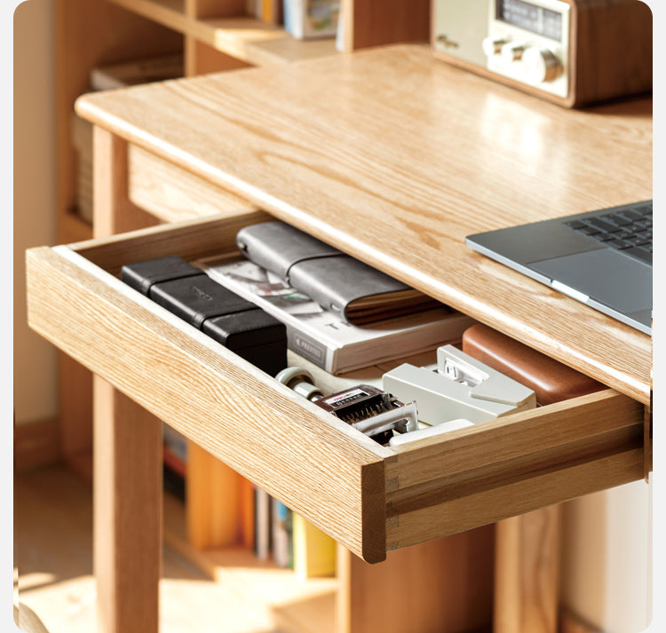 Premium Oak Solid Wood Office Desk - Durable & Stylish Home Office Furniture for Work & Study