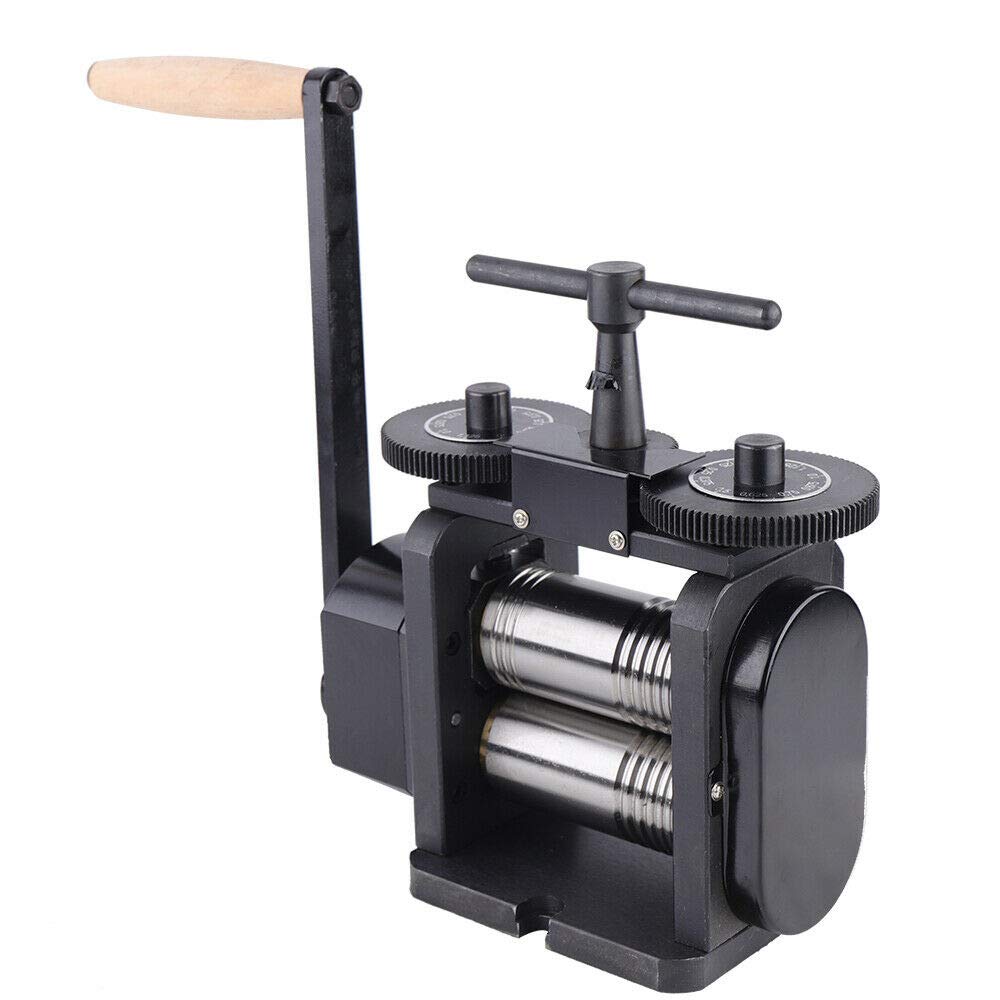 110mm Commercial Metal Manual Combination Rolling Mill Jewelry Press Machine - Wide Metal Sheet Marking Tool for Jewelry Making, DIY Craft & Tablet Pressing | Perfect for Jewelry Workshops, Metalworking & Handmade Craft Projects