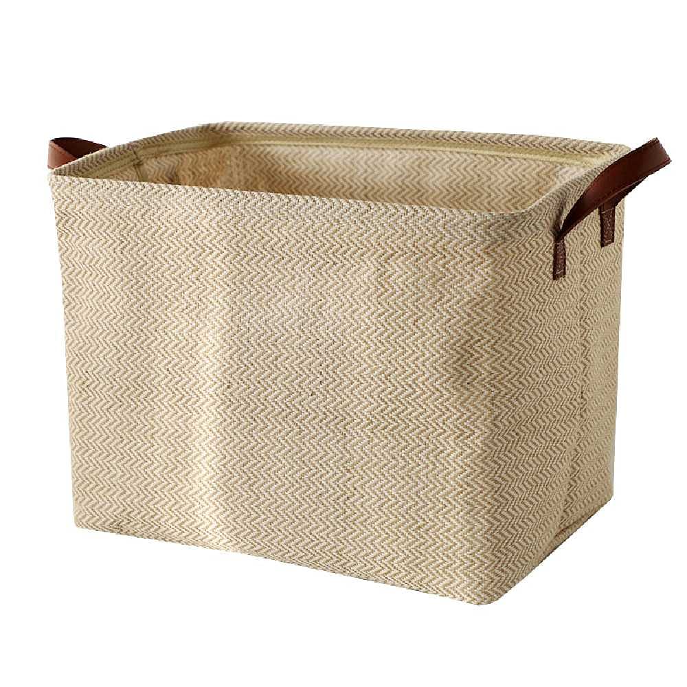 Eco-Friendly Jute Storage Basket - Foldable Cloth Organizer for Wardrobe, Books & Sundries | Perfect for Home Organization & Closet Storage