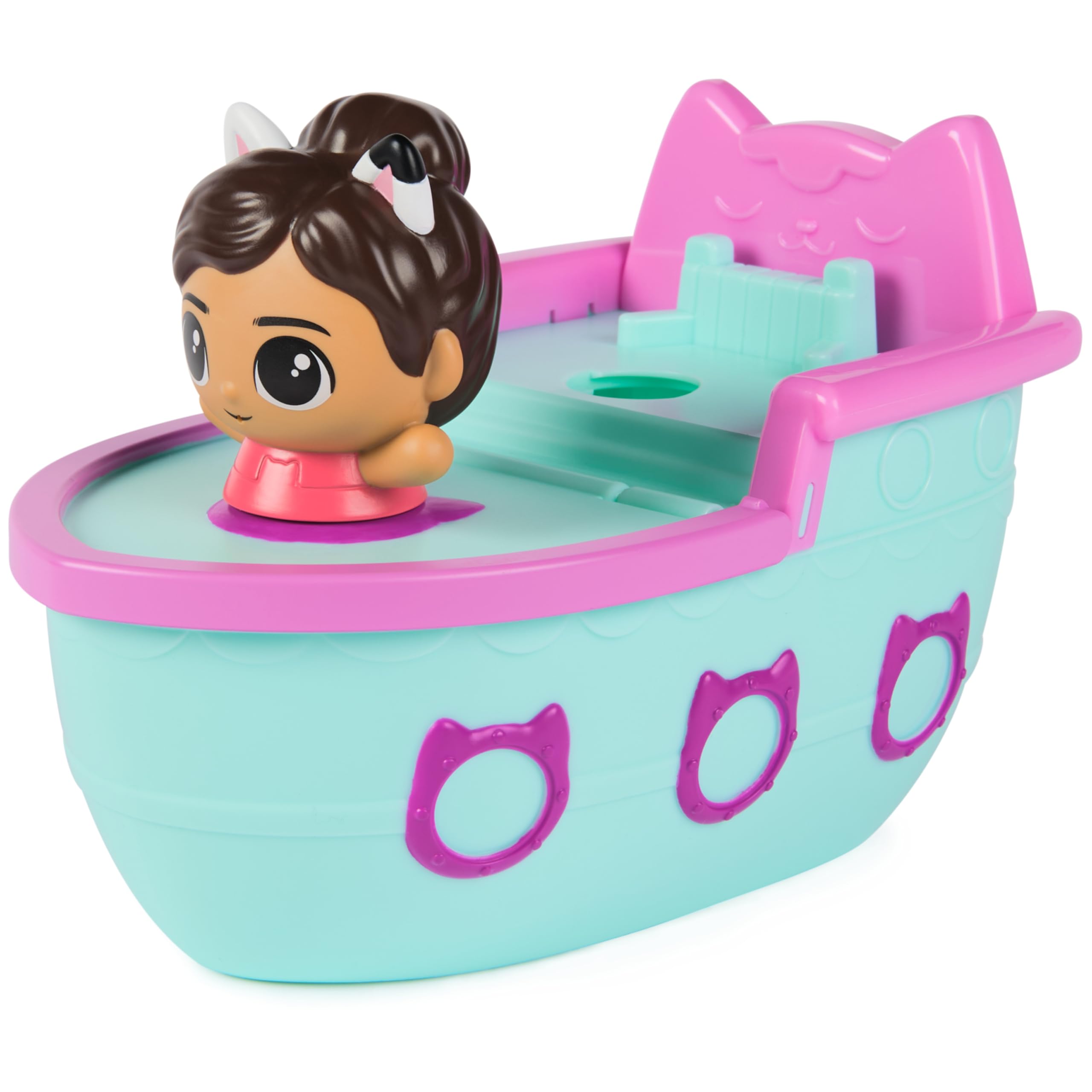 Gabby’s Dollhouse Floating Bath Toys Set - Gabby & SS Mercat Cruise Ship with Squirter for Toddlers, Fun Bath Time for Kids Ages 3+ | Perfect for Bathtub Play, Birthday Gifts & Preschool Learning