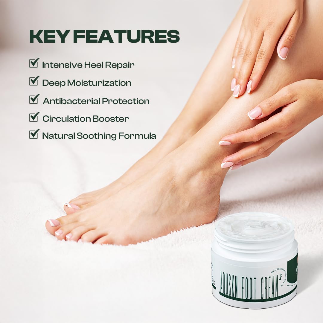 Wuba Aquskn Foot Cream for Dry & Cracked Feet – 50gm Cracked Heel Repair Cream with Urea, Diabetic Foot Care, Moisturizing & Soothing Treatment – Paraben & Mineral Oil Free – Visible Results in 7 Days – Perfect for Daily Foot Care, Cracked Heel Treatment & Diabetic Skin Relief