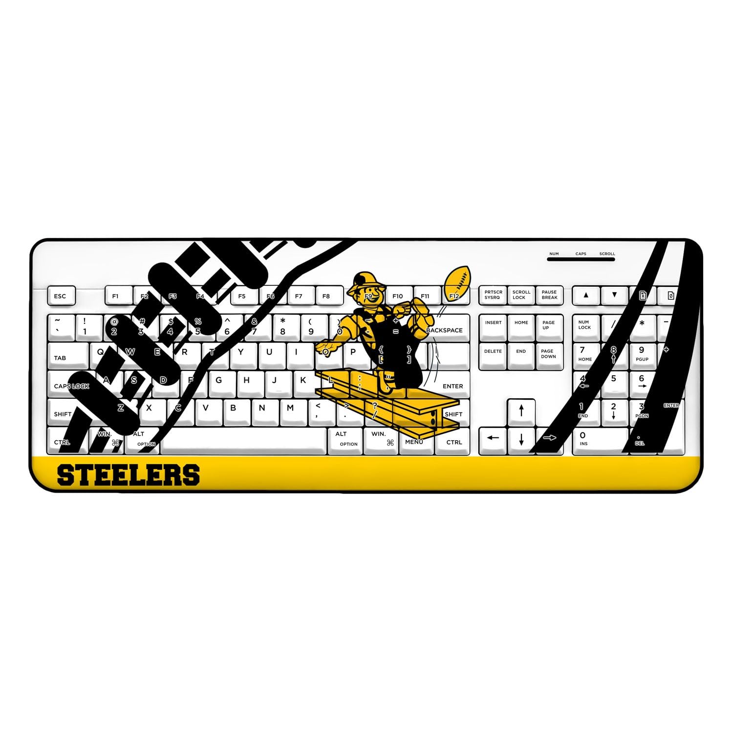 NFL Passtime Design Wireless Keyboard - Ergonomic Bluetooth Keyboard for Gaming & Office Use - Perfect for NFL Fans, PC & Mac Users