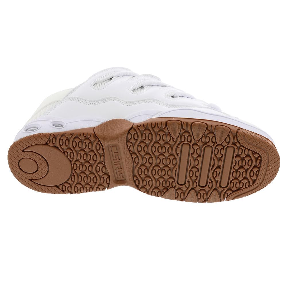 Osiris D3 OG Sneakers - White/White/Gum - Men's Size 11.5 (Medium Width) - Retro Skate Shoes for Streetwear & Casual Wear
