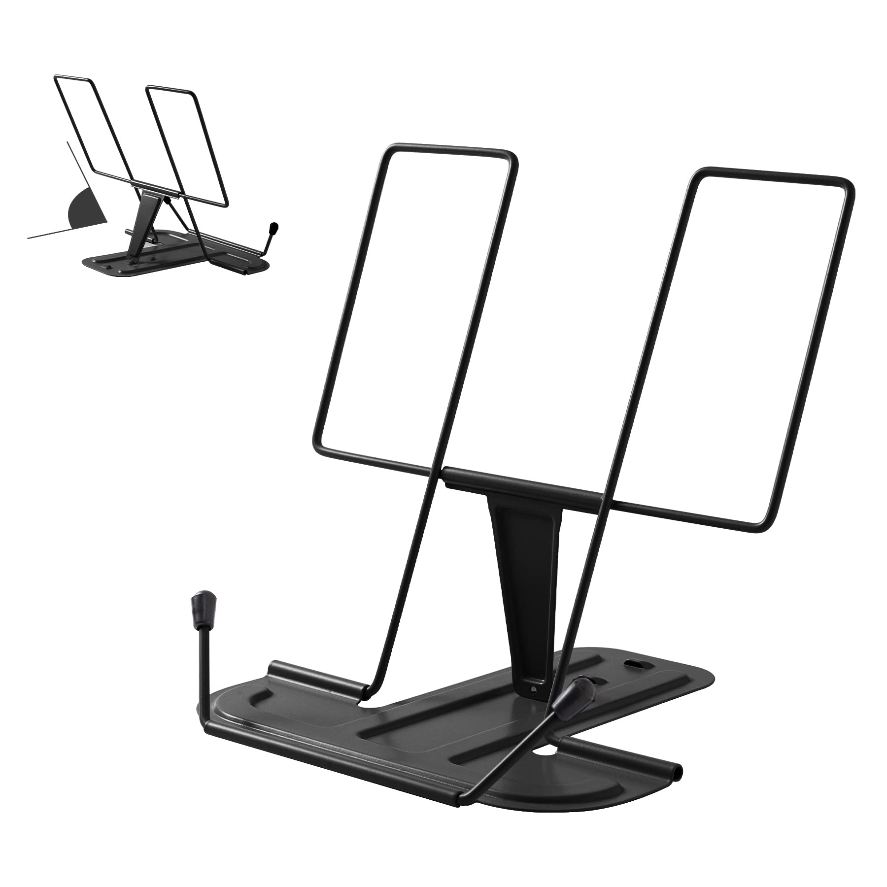 Adjustable Metal Book Holder Stand - Hands-Free Reading for Cookbooks, Textbooks & Office Use - Perfect for Kitchen, Study & Desk Organization