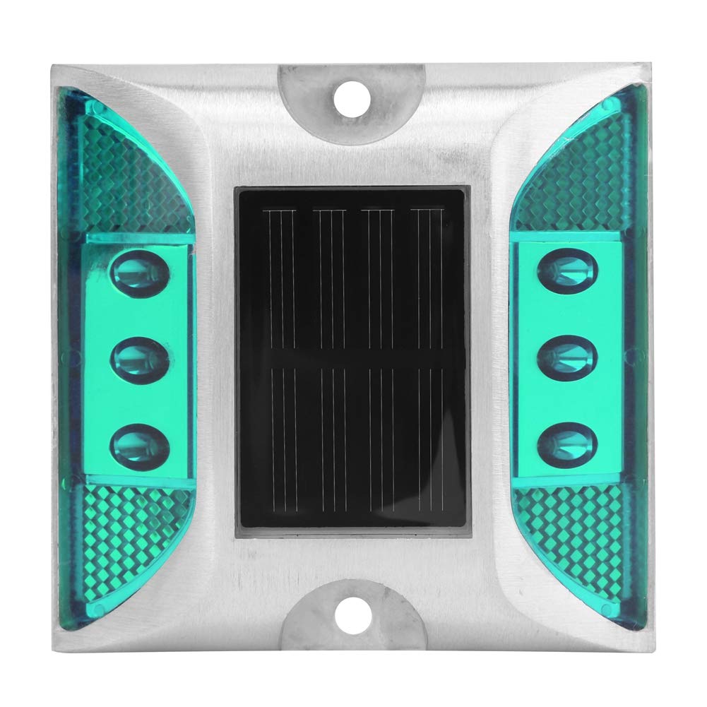 SunshineFace Solar Powered LED Ground Marker Lights - Waterproof Outdoor Driveway, Pathway & Highway Spike Lamps for Enhanced Night Visibility & Safety