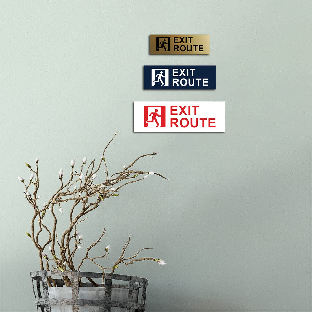 Large Red Basic Exit Route Sign - OSHA Compliant Emergency Exit Signage for Offices, Warehouses & Public Buildings